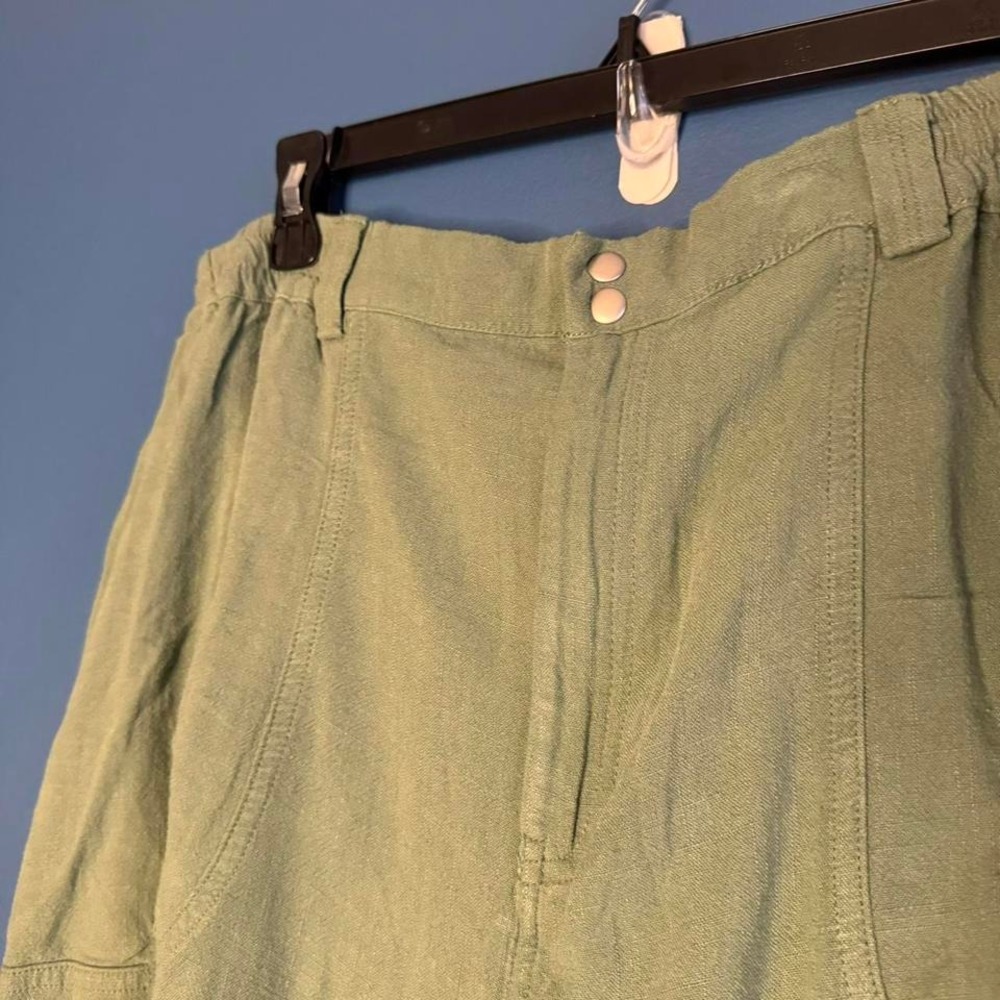 Anthropologie Green Cargo Pants Women's Size Large Grunge Gorpcore Elastic Waist - Picture 4 of 7